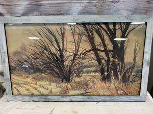 lot 136 image: Framed Artwork 17 12 x 29 12
