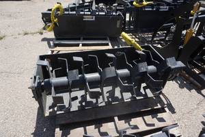 lot 9 image: Brand Universal Mount Bobcat Skid Loader Skid Steer 48 Hydraulic Tiller Attachment