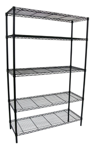 HDX 5-Tier Wire Garage Storage Shelving Unit in Black (36 in. W x 72 in. H x 16 in. D)