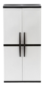 HDX 35 in. W 4 Shelf Plastic Multi-Purpose Cabinet in Gray