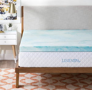 LINENSPA 3 in. Full Gel Swirl Memory Foam Topper