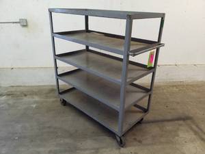 lot 128 image: Rolling Metal Cart 5-Tier