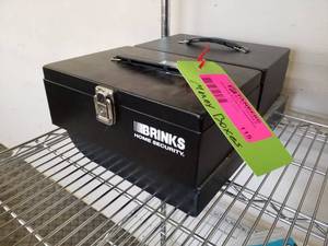 lot 115 image: Lot of (2) Locking Cash Boxes with Keys, Cash Register Tray