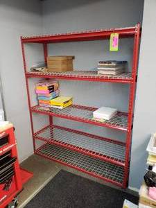 lot 165 image: Metal Storage Rack with Wire Racking 5-Tier