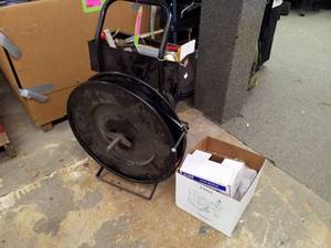 lot 157 image: Metal Strapping Tape Reel, Metal Buckles, Plastic Corner Protectors, Metal Strapping Tools