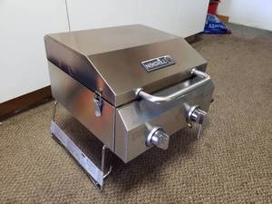 lot 188 image: Nexgrill Portable Stainless Steel 2-Burner Tabletop Propane Grill