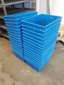 lot 200 image: Lot of (About 30) Stackable Totes with Handles