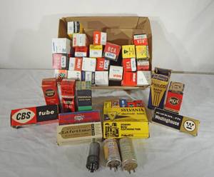 lot 156 image: Lot of 40 Vintage Electronic Vacuum Tubes and Vibrators