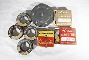 lot 187 image: Lot of Vintage Airline and Webster Chicago Recording Wire