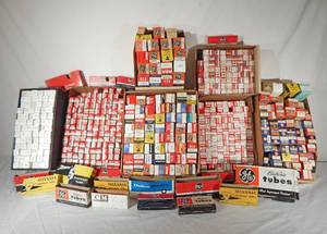 lot 159 image: Large Lot of Vintage EMPTY Vacuum Tube Boxes
