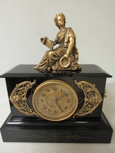 lot 102 image: ANSONIA CAST IRON MANTLE CLOCK