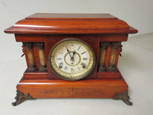 lot 106 image: SETH THOMAS  MAHOGANY MANTLE CLOCK