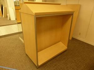 lot 25 image: 58 x 51 x 30 Rolling Shelf Display