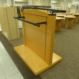 lot 54 image: 54 x 53 x 34 Rolling Clothing Display