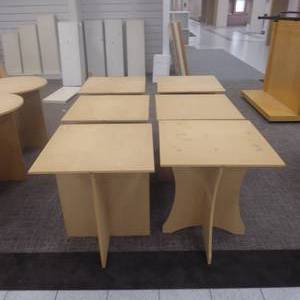 lot 55 image: Lot of Six Square 26 x 26 x 30 Easy Assemble Display Tables