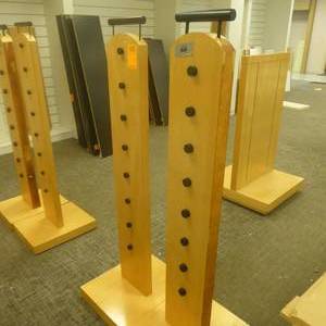 lot 66 image: Lot of Two 66 x 22 x 18 Wood Hanging Racks