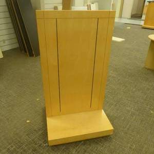 lot 67 image: 55 x 30 x 30 Rolling Two Sided Display Shelf