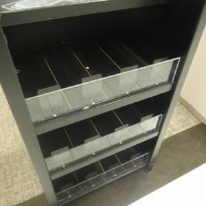 lot 131 image: 53 x 26 x 24 Rolling Calvin Klein Sock Display Rack
