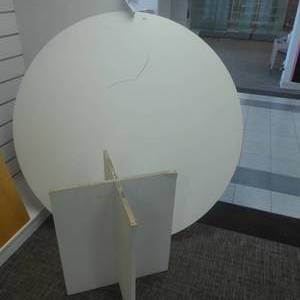 lot 166 image: 59 x 30 Wooden Round Display Table & Stand