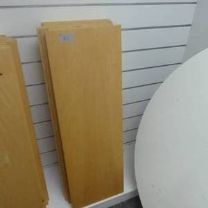 lot 167 image: Lot of Eight Wood Grain Board Shelves 47 x 16 x 34