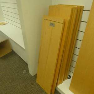 lot 172 image: Lot of Twelve 52 x 16 x 1 Wood Grain Board Shelves