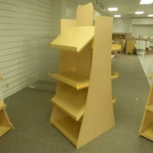 lot 206 image: 76 x 32 x 17 Wood Grained Shelf Display