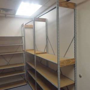 lot 229 image: Lot of Three 96 x 72 x 18 Adjustable Steel Shelving Units