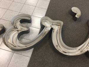 lot 233 image: 30 x 6.5 Herberger Script Sign