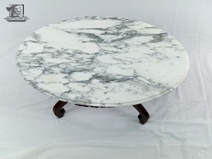 Antique Victorian Marble & Wood Coffee Table (Valued at $250)