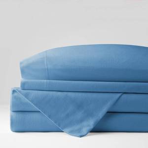 lot 19 image: Solid Flannel 4-Piece Delphinium King Sheet Set, EC51-K-DELPHINIUM, NEW