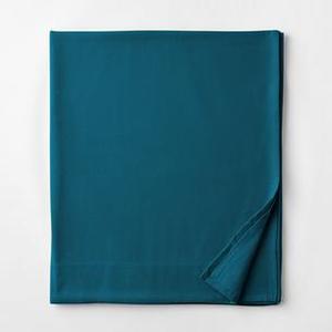lot 38 image: 5 oz. Cotton Flannel Flat Sheet Dark teal Queen E9X1-Q-QDRKTEAL - NEW