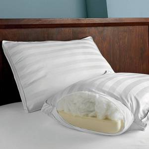 lot 41 image: Standard Dual Memory Foam and Gel Fiber Pillow, PO79-STD-WHITE - NEW 1 pillow only.