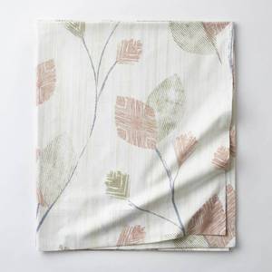 lot 103 image: Pressed Leaves Multicolored 300 Thread Count Organic Cotton Percale Queen Flat Sheet, 50514A-Q-MULTI - NEW