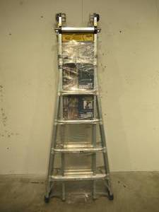 lot 10 image: Werner 26 ft. Reach Aluminum 5-in-1 Multi-Position Pro Ladder with Powerlite Rails 375 lbs. Load Capacity Type IAA Duty Rating MT-26IAA