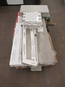 lot 37 image: WHOLESALE  PALLET OF MISCELLANEOUS FLOORING AND WALL TILE