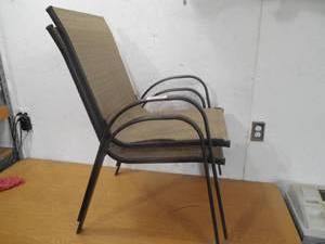 lot 66 image: Stationary Commercial Grade Aluminum Oversized Outdoor Patio Dining Chair  (2-Pack)