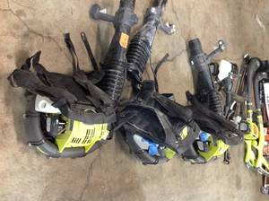 lot 9 image: GAYLORD FULL OF RYOBI, ECHO, BLACK DECKER, TORO LAWN TOOLS SEE PICS