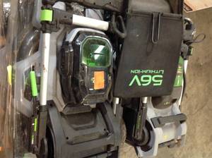 lot 12 image: LOT WITH EGO 56V ELECTRIC MOWERS BATTERIES & CHARGERS NOT INCLUDED. SEE PICS