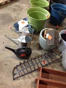 lot 20 image: LOT WITH ASSORTED PLANTERS WITH DIFFERENT COLORS AND SIZES SEE PICS