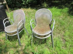 lot 59 image: (4) Metal Chairs...