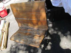 lot 133 image: Vintage Wood & Metal Framed School ...