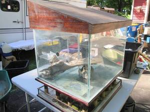 lot 160 image: Custom built fish tank with LED lig...