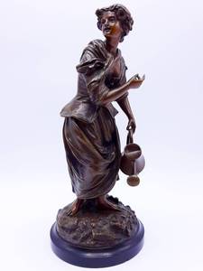 lot 2 image: Emile-Victor Blavier Signed Bronze Sculpture