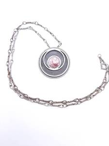 lot 228 image: Mid Century Modern Unisex Pewter Round Necklace by Bent Larsen Tin signed Denmark