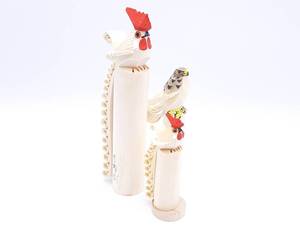 lot 305 image: (3) Ittobori Japonese Folktoy Wood Carvings
