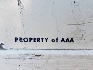 lot 17 image: Vintage Double Sided AAA Triple A Emergency Service Sign