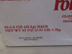lot 126 image: Folgers Coffee