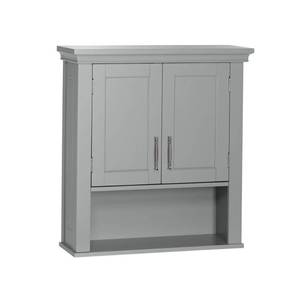 lot 204 image: Somerset Collection 22-12 in. W x 24-12 in. H x 7-78 in. D Bathroom Storage Wall Cabinet in Gray, 06-078
