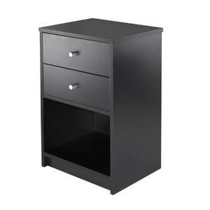 lot 205 image: Winsome Ava Accent Table with 2 Drawers in Black Finish 20936
