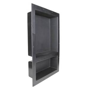 lot 211 image: Over Mount Installation 17 in. x 25 in. ABS Double Shelve Bathroom Recessed Shower Niche for Shampoo, Toiletry Storage, SHC-R-1725D